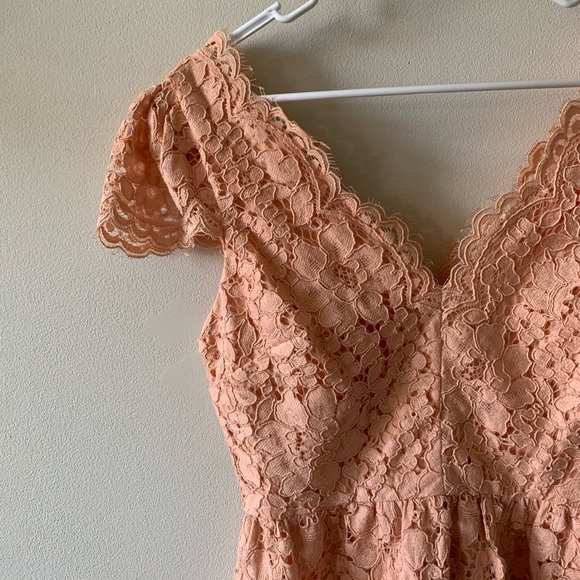 Erin Fetherston Alicia Lace Dress Peach 6 NWT $255 (k4) - Picture 3 of 6